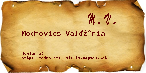 Modrovics Valéria névjegykártya